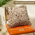 thumbnail image 2 of Sanmadrola Decorative Throw Pillow Covers 18x18 Plush Leopard Faux Rabbit Fur Cozy Super Soft Luxury Set of 2 Throw Pillow Cover for Christmas Sofa Couch Bed Living Room Home Decor, 2 of 8