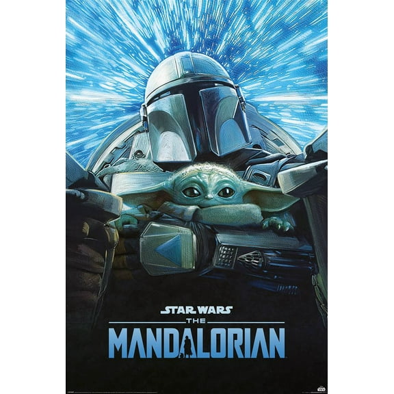 The Mandalorian - TV Show Poster (Mando & Grogu In Space) (Size: 24" x 36")