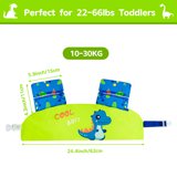 Gogokids Kids Swim Vest, Adjustable Safety Strap, Flotation Aid For Swimming, Ages 1-9, Blue