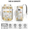 thumbnail image 2 of Floral Sunflower and Bee Illustration Insulated Cooler Backpack - 20L Picnic Backpack for Outdoor, Travel & Work, Rustic Yellow Pattern, 2 of 5