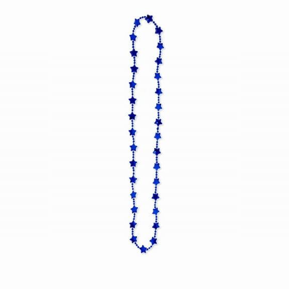 Ikeay Usa Patriotic Star Bead Necklace, Red Blue Silver Beads for 4Th of July Memorial Day Party Favors Decorations for Adults And Kids Blue