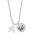 thumbnail image 1 of Delight Jewelry Three Lucky 7s Silvertone Script Initial Disc - W - Charm Necklace, 20"+3", 1 of 4