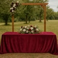 thumbnail image 3 of YOUR CHAIR COVERS - 90 x 132 Inch Rectangular Crushed Velvet Tablecloth for Weddings, Quinceanera, Events or Baby Shower - Burgundy, 3 of 6