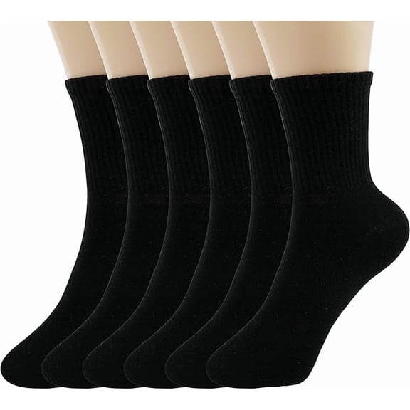 xinmiao-Women Casual Calf Socks - Cute Cotton Crew Socks - Soft Above Ankle Sock Gifts 6 Pairs Size 5-10 back