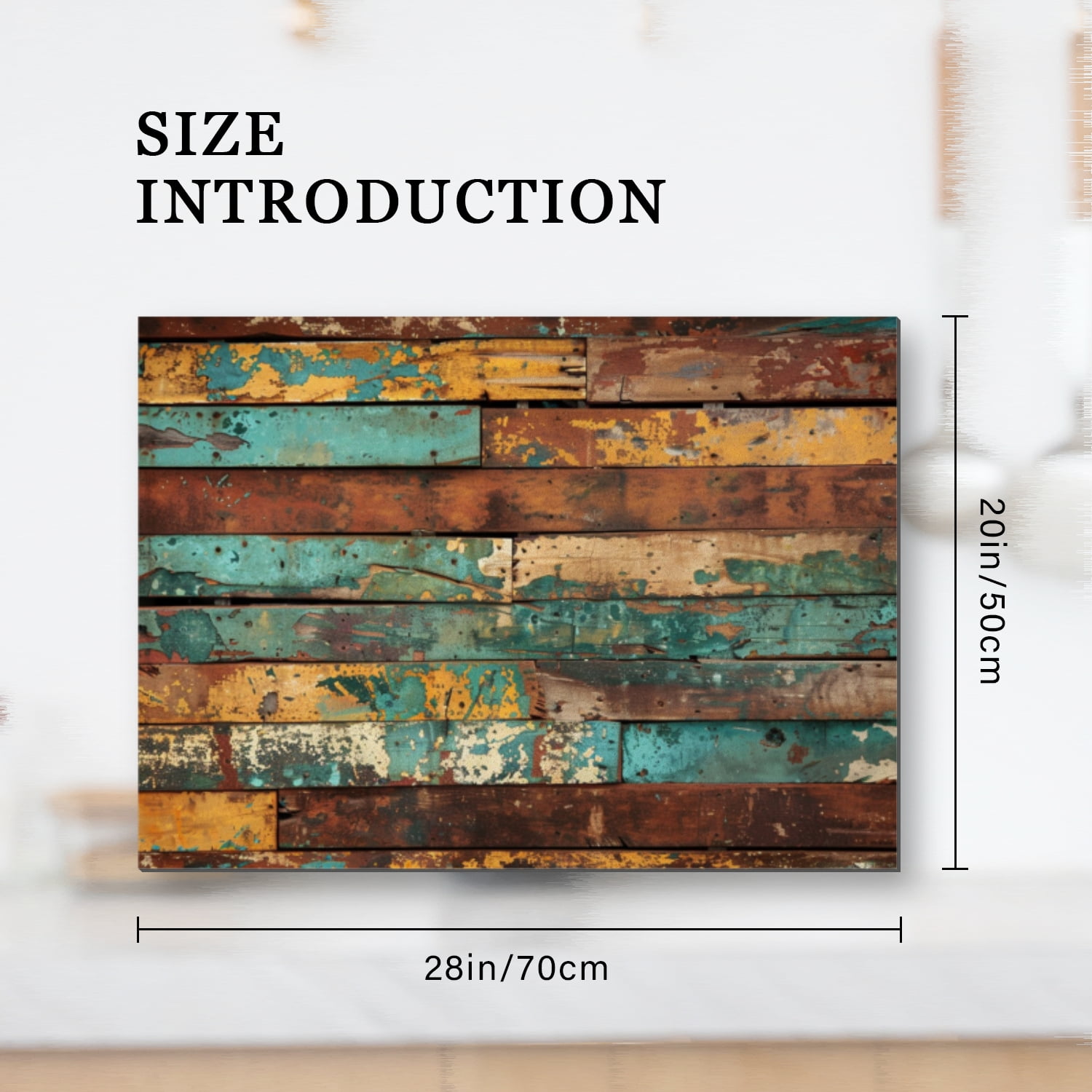 Diatomite Square Stove Top Cover, Rustic Distressed Multicolored Wood Print Waterproof Oilproof Dustproof Glass Oven Covers Mat, Kitchen Decor Pad for Kitchen RV (28×20 Inch)