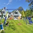 thumbnail image 5 of Shengchao Trade Metal Kids Swing Set with Heavy Duty Outdoor a-Frame, 2 Swings, 5 of 14