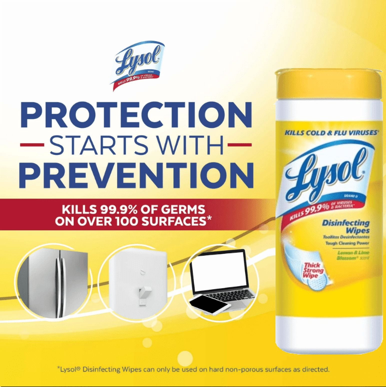 Lysol® Disinfectant Wipes, Multi-Surface Antibacterial Cleaning Wipes, for Disinfecting and Cleaning Lemon Scented Disinfecting Wipes - 35 Sheet, (6 pack)