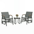 thumbnail image 2 of Uforic 3-Piece Patio Bistro Set, Outdoor Textilene Glider Chair Set with Coffee Table, Grey, 2 of 9