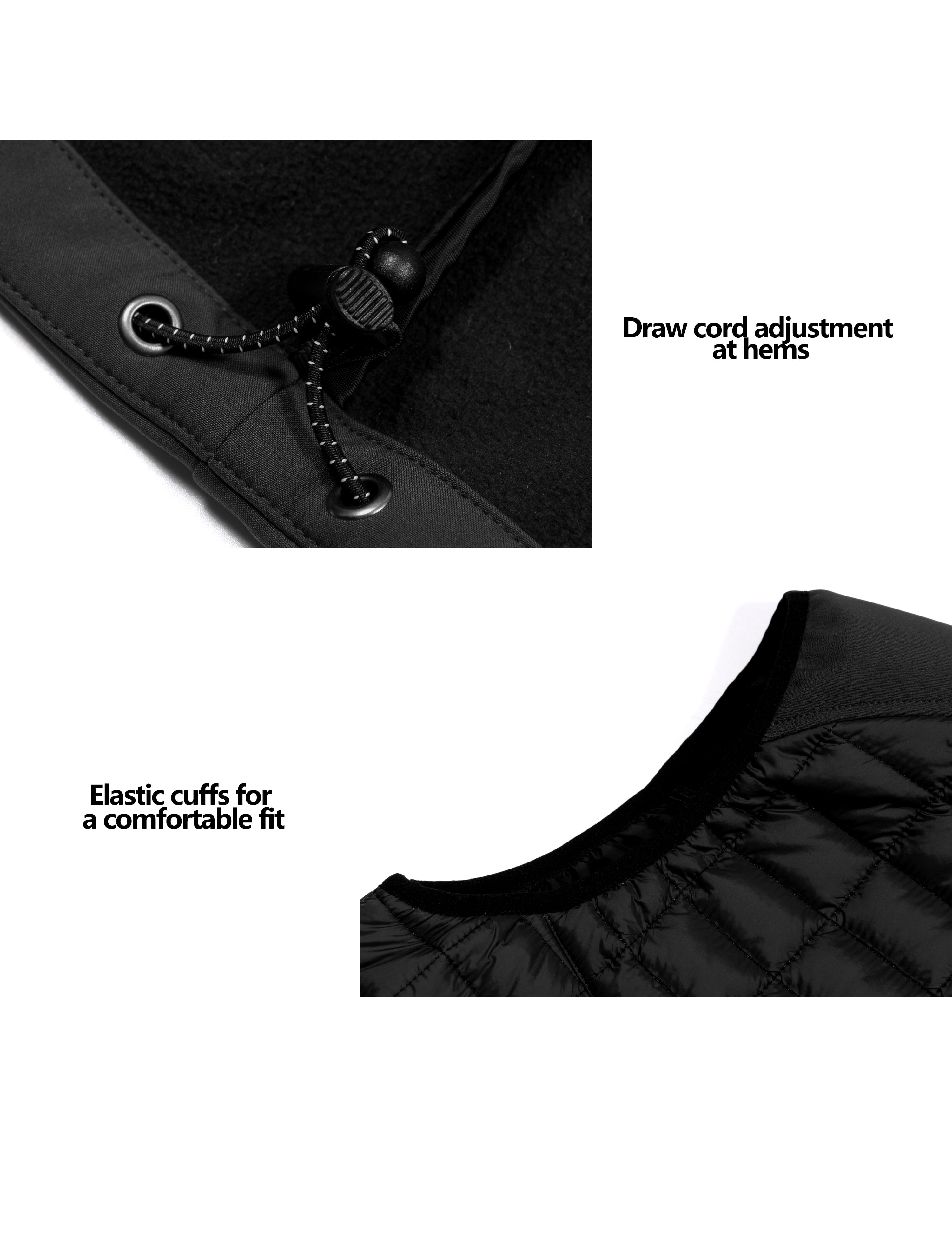 Little Donkey Andy Men’s Lightweight Puffer Vest, Warm Outdoor Sleeveless Jacket for Hiking Travel Running Black M