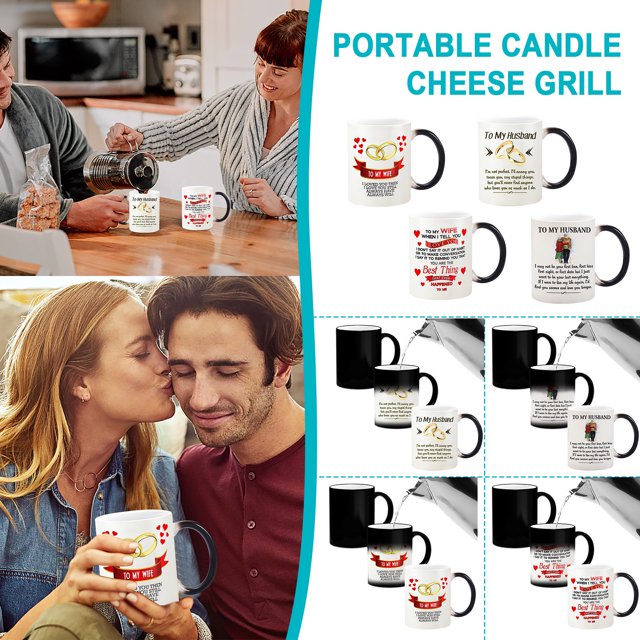 Taza de Cerámica Que Cambia de Color para San Valentín, Diseño de Reacción Térmica, Cambio de Color Activado Por Líquido Caliente, Idea de Regalo Romántica, Capacidad de 380 Ml, Regalo Único