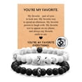 thumbnail image 5 of Pulsera de regalo para pareja, pulsera de acero inoxidable con letras de amor, pulsera de anillo de acero turquesa blanco esmerilado negro, traje, 5 of 5