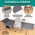 thumbnail image 4 of Zone Tech Folding Camping Cot and Cot Pad Set for Outdoor Camping and Travel, Gray, 4 of 10
