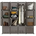 thumbnail image 3 of 16-Cube Storage Organizer, Eco-Friendly Closted Cube Storage Shelf, Stackable DIY Plastic Closet Cabinet, Closet Storage Shelves with Doors, Modular Clothing/Toys/Book Organizer Containers, A1692, 3 of 3