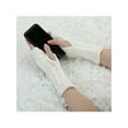 thumbnail image 4 of INSPIRE CHIC Unisex Stretchy Elastic Thumbhole Knitted Fingerless Gloves White One Size, 4 of 6
