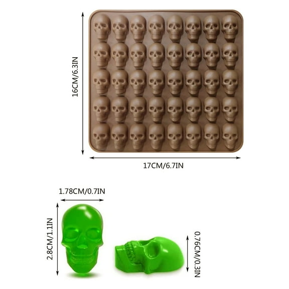 Boutique Kitchen Big Clearance ZaYow 40 Cavity Skullss Candy Mould Silicone Mini Skullss Mould Non Stick 3D Skullss Mould Sugar Mould Food Grade Silicone Skullss Mould