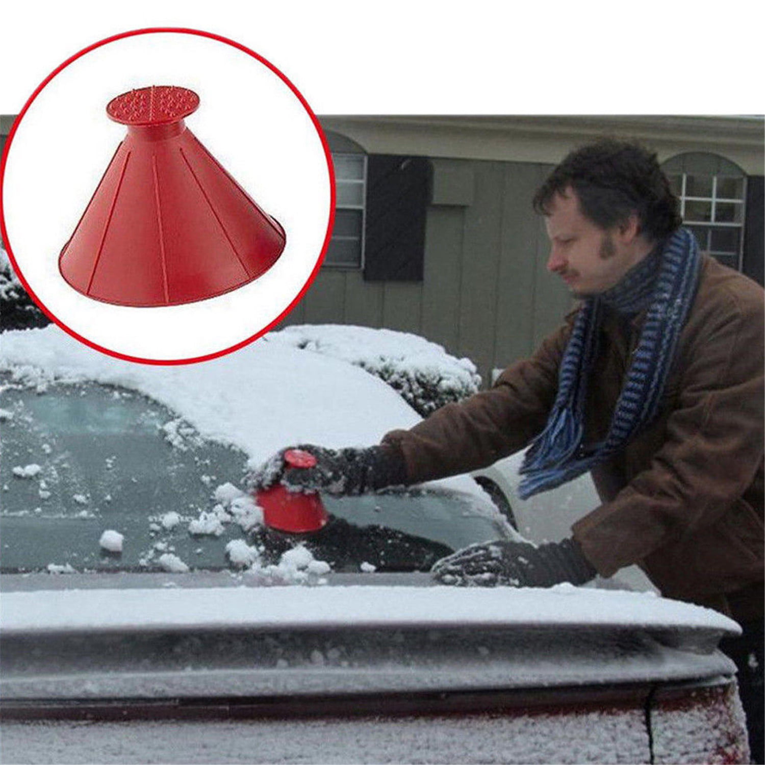 Car Windscreen Ice Scraper Cone Round Funnel Remover Snow 