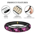 thumbnail image 5 of JUNZAN Pink Blossoms Butterfly Elastic Stretch Steering Wheel Cover Breathable,Anti-Slip,Fit Suvs,Vans,Sedans, Cars,Trucks,Universal Fit, 5 of 6