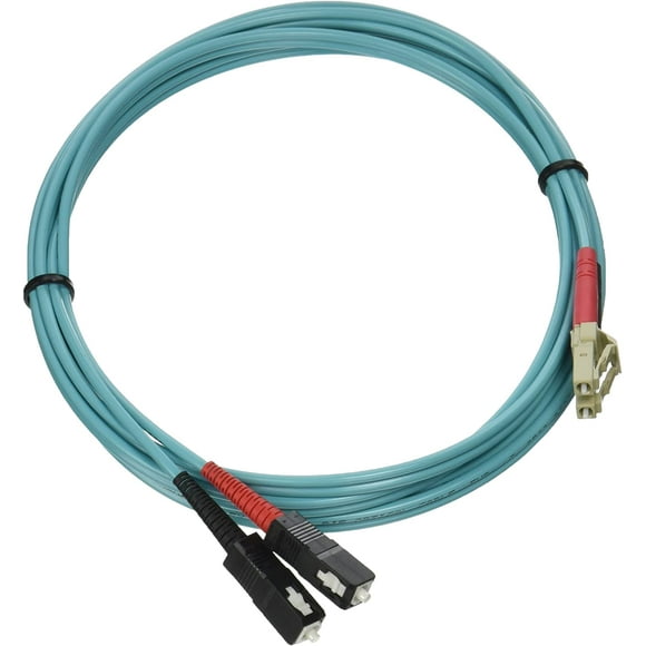 C2G / Câbles pour Aller 21676 10 GB LC/ST Duplex 50/125 Câble de Raccordement de Fibre Multimode (2 Mètres, Aqua)