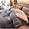 thumbnail image 2 of Velvet Pink Winter Ultra Soft Sherpa Fleece Comforter Cozy Warm Blanket Pink, 2 of 5
