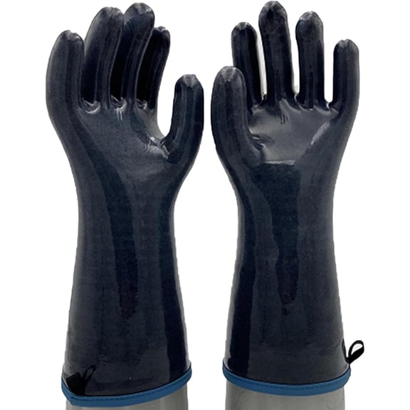 Liquid Silicone Oven Gloves, Liquid Silicone Gloves, Waterproof, Food-Grade Heat-Resistant Mitts with Nylon Liner, for Cooking, Baking & Grilling(Black,2XL)