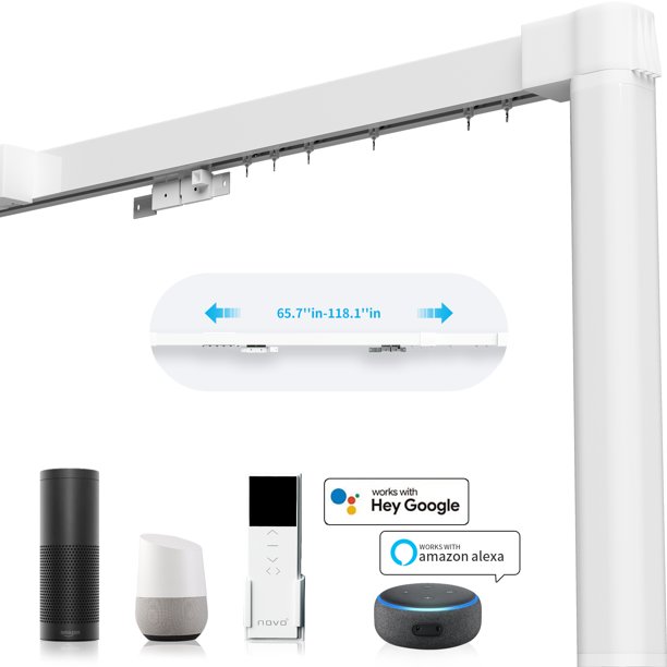 Mjkone Electric Curtain Track/Smart Curtain Rods with Automated Rail(No