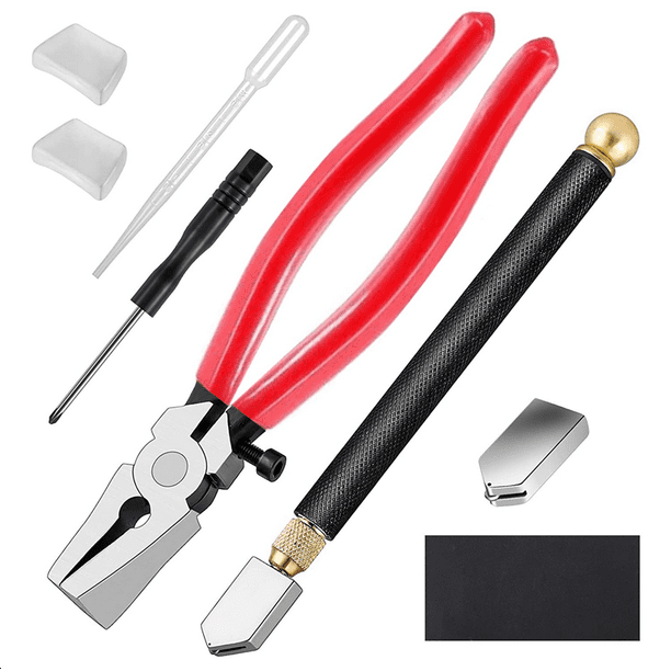 Glass Cutter Kits Stained Glass Supplies with Heavy Duty Glass Running