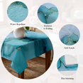 thumbnail image 5 of Teal Blue Marble Table Cloth Waterproof Tablecloths, Modern Abstract Art Marble Crack Tablecloth Dining Table Cover for Kitchen Party Tabletop Outdoor, Rectangle Tablecloth 60x84 Inch, 5 of 9