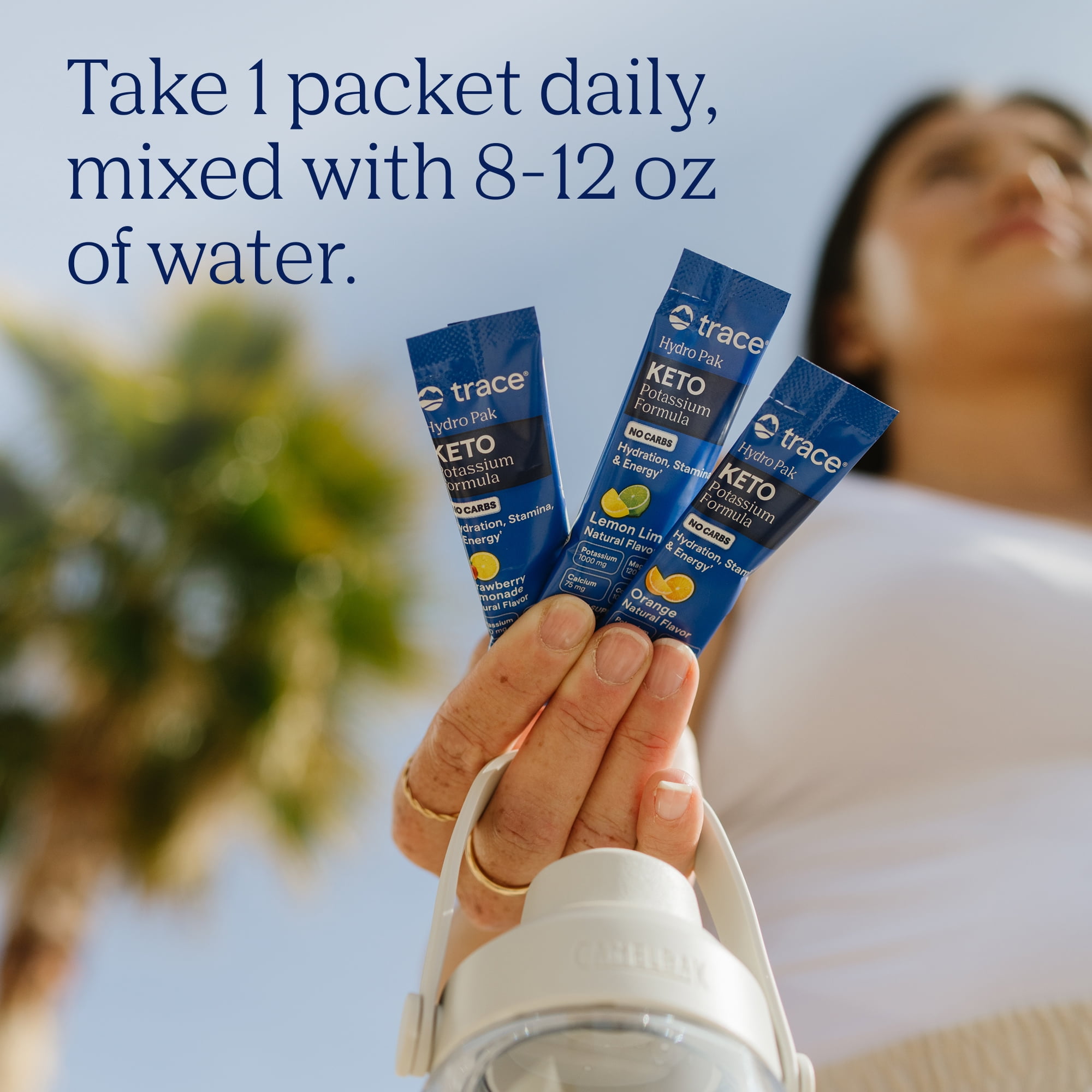 Trace Minerals Hydro Pak Keto Electrolyte Drink Mix, Lemon Lime, Orange and Strawberry Lemonade