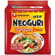 Nongshim Neoguri Spicy Seafood Ramyun Ramen Noodle Soup Pack, 4.2oz X 4 Count