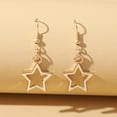 thumbnail image 6 of Star Earrings Silver Star Earrings Silver Star Earrings 1 Pair Drop Earrings Hoop Earrings For Women's Party Evening Gift Date Alloy Fancy Fashion Star Goth Minimalist Star Decoration Drop E, 6 of 8
