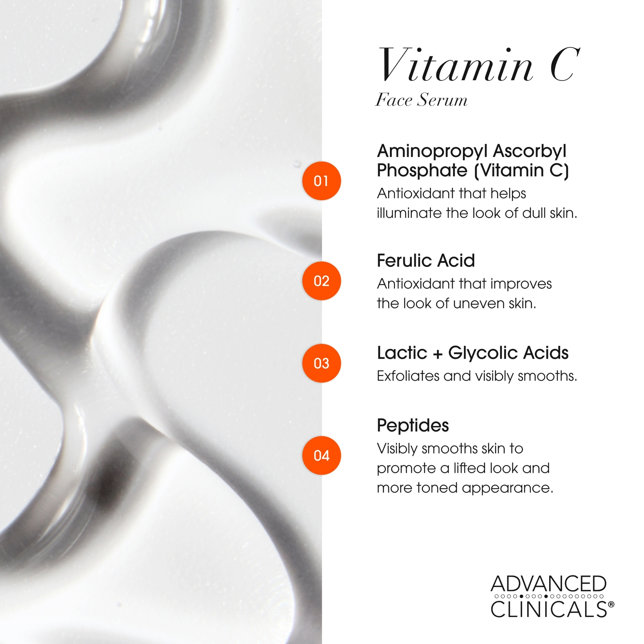 Advanced Clinicals Vitamin C Face Serum, 1.75 fl oz photo 2