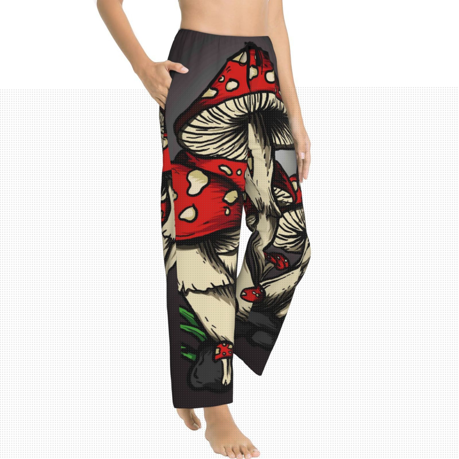 thumbnail image 2 of Balery Red Mushrooms print Women's Pajama Pants,Ultra Lightweight Pjs,Lounge Pant-XX-Large, 2 of 9