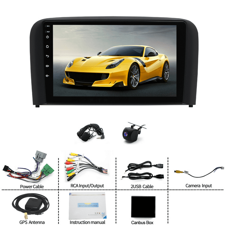 Car Stereo Radio for Volvo S80 2004-2008 9 Inch Android 13 Touchscreen Wireless Carplay, Car Radio 4+64G Wifi GPS Navigation Android Auto
