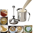 thumbnail image 5 of Espumador de leche, Espumador de leche manual de acero inoxidable, Jarras de espuma de leche de café de mano, Fabricante de espuma de leche manual para capuchino, 5 of 5