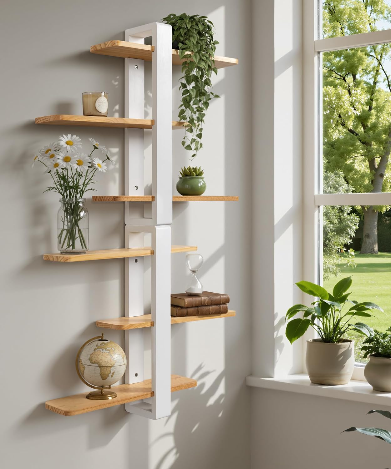 Gronda 3 Tier Wooden Floating Shelves Wall Mounted Shelf Unit for Living Room Bedroom, Easy Adjustable Hanging Shelves for Modern Home Wall Decor,20in