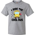thumbnail image 3 of Inktastic I Ride the Cool Bus with Yellow Bus Youth T-Shirt, 3 of 5