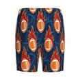 thumbnail image 5 of Naloa American Football and Fire Flames Men's Short Pajama Pants, Lounge Comfort Shorts with Elasticized Waistband and Side Pockets - Medium, 5 of 9