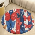 thumbnail image 6 of America Flag Butterfly Round Carpet Circle Rug Outdoor Patio Area Rug Washable Large Area Rugs Hallway Room Decor Fitness Mats, 6 of 8