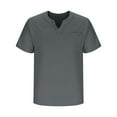 thumbnail image 5 of ZCFZJW Mens Cotton Henley T-Shirts Short Sleeve Button Regular Fit Casual Basic Solid Color Athletic Tees Work Shirts with Pockets Gray XXXL, 5 of 7