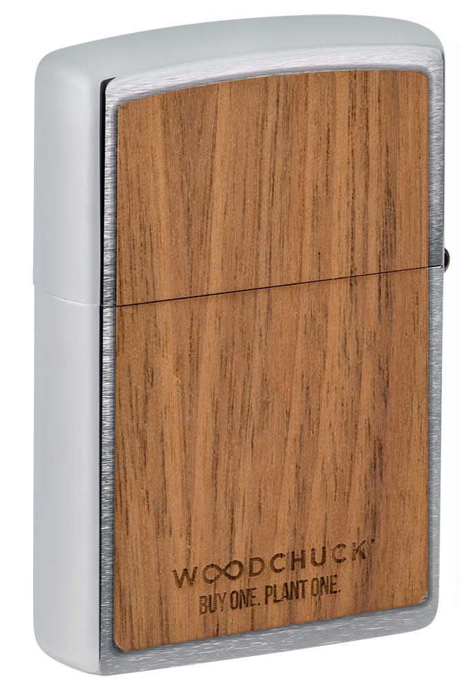 Zippo Woodchuck USA Mountains Brushed Chrome Pocket Lighter