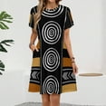 thumbnail image 2 of African Mud Cloth Artistry Art Dress Summer Street Style Dresses Female Short Sleeve Printed Sundress, 2 of 7