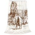 thumbnail image 2 of Vsdgher Western Desert Cowboys Ultra-Soft Micro flannel Blanket Throw Blankets for Couch Sofa, Bed (4 sizes)-80"x60", 2 of 7