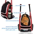 thumbnail image 5 of WOLT | Youth Baseball Bag Backpack--Youth Girls Bat Bag Equipment MLB Batpack Includes Hook to Hang on Fence New Red, 5 of 6