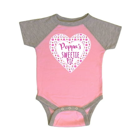 

Inktastic Poppa s Sweetie Pie with Pink Hearts Gift Baby Boy or Baby Girl Bodysuit