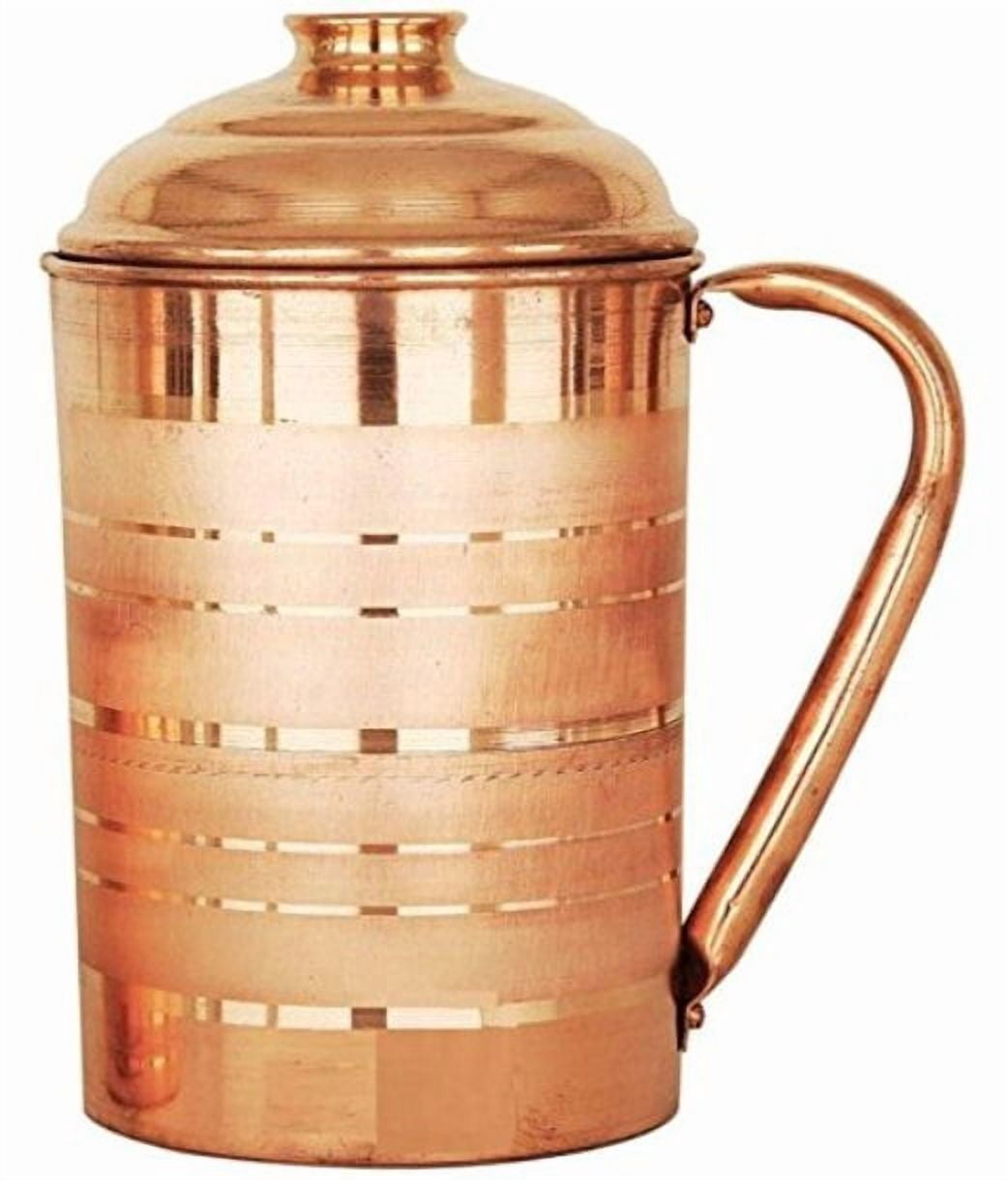 Sauran Jug Glass Water Bottle Set Jug Glass Tray Set (Copper)