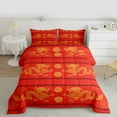 thumbnail image 2 of Homewish Magic Animal Dragon Bedding Comforter Set,Boho Bohemain Tribal Twin Comforter Sets,Orange Red Bedding Set For Boys Teens,Microfiber Bedroom Decor Reversible,2-Piece, 2 of 8