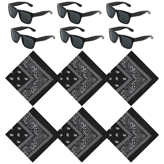 Grobro7 Sunglasses Square Scarf Kit for Boys and Girls Daily Stylish Accessories, Square Scarf with Black Cashew Flower Sign for Headscarf & Shawl