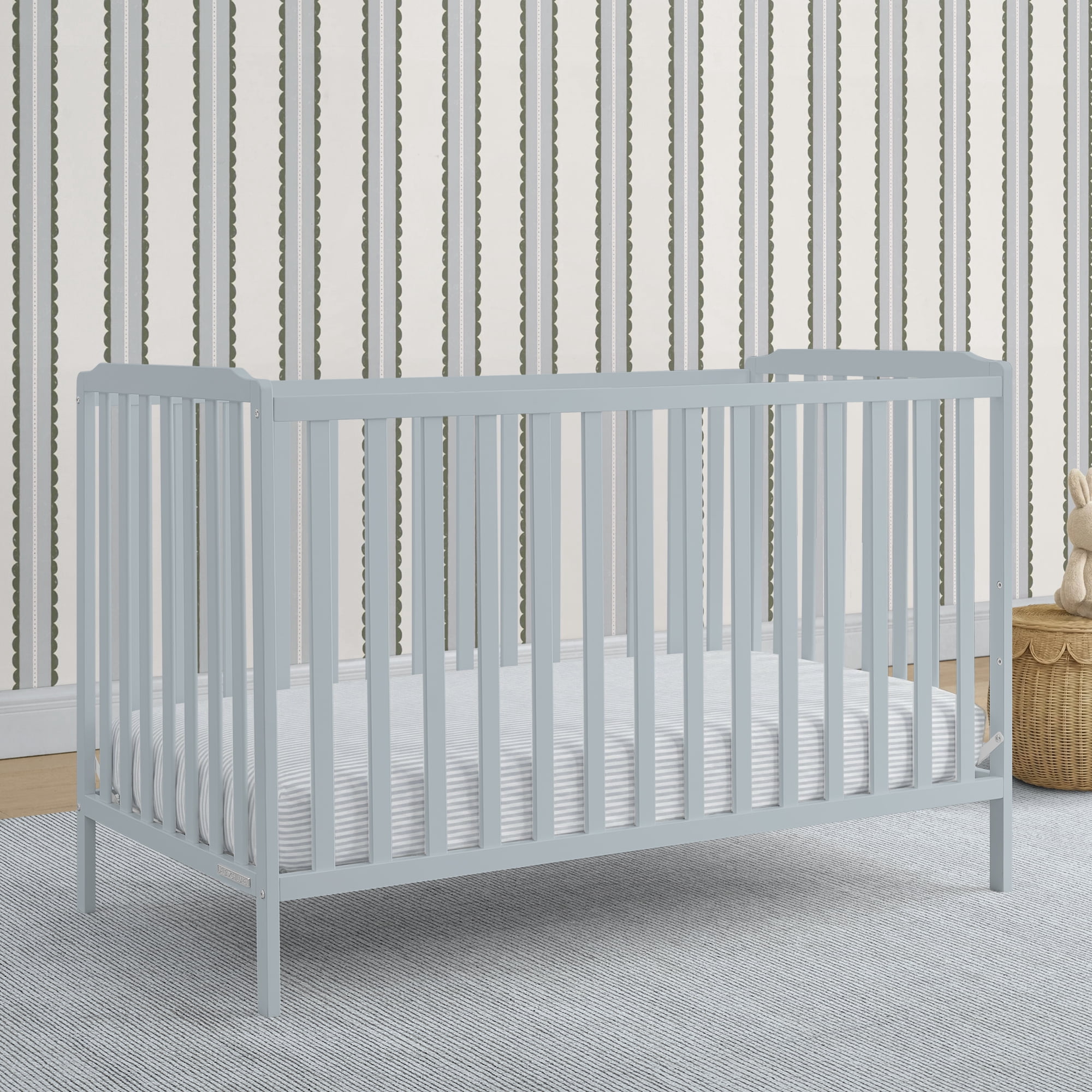 Delta Children Emmie 4-in-1 Convertible Crib - Converts from Baby Crib to Toddler Bed, Daybed and Sofa Bed, Fits Standard Full-Size Crib Mattress, Porcelain Blue