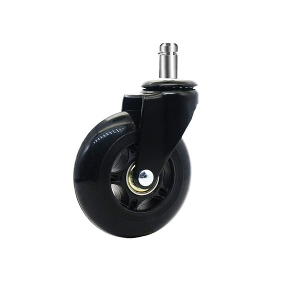 3 Desk Chair Caster Wheels Heavy Duty Office Chair Ball Casters Quick & Quiet Rolling Over The Cables Protect Your Floor Universal Fit 7/16"" x 7/8"" (Set of 5)