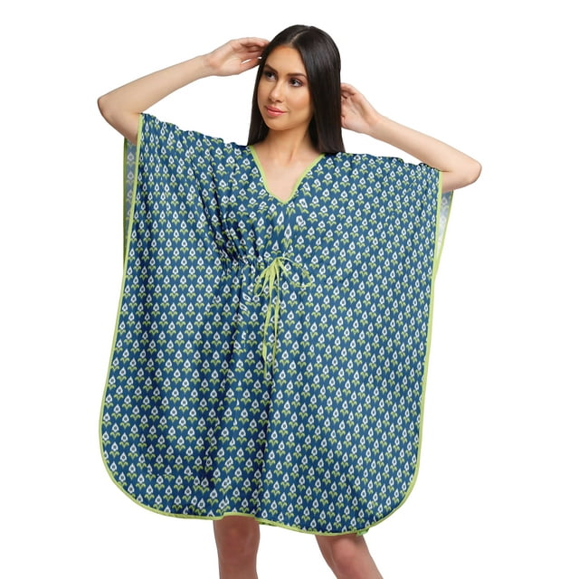 Moomaya Robe Caftan Imprimée de Couverture de Bikini Robes Caftan pour Femmes Grande Taille